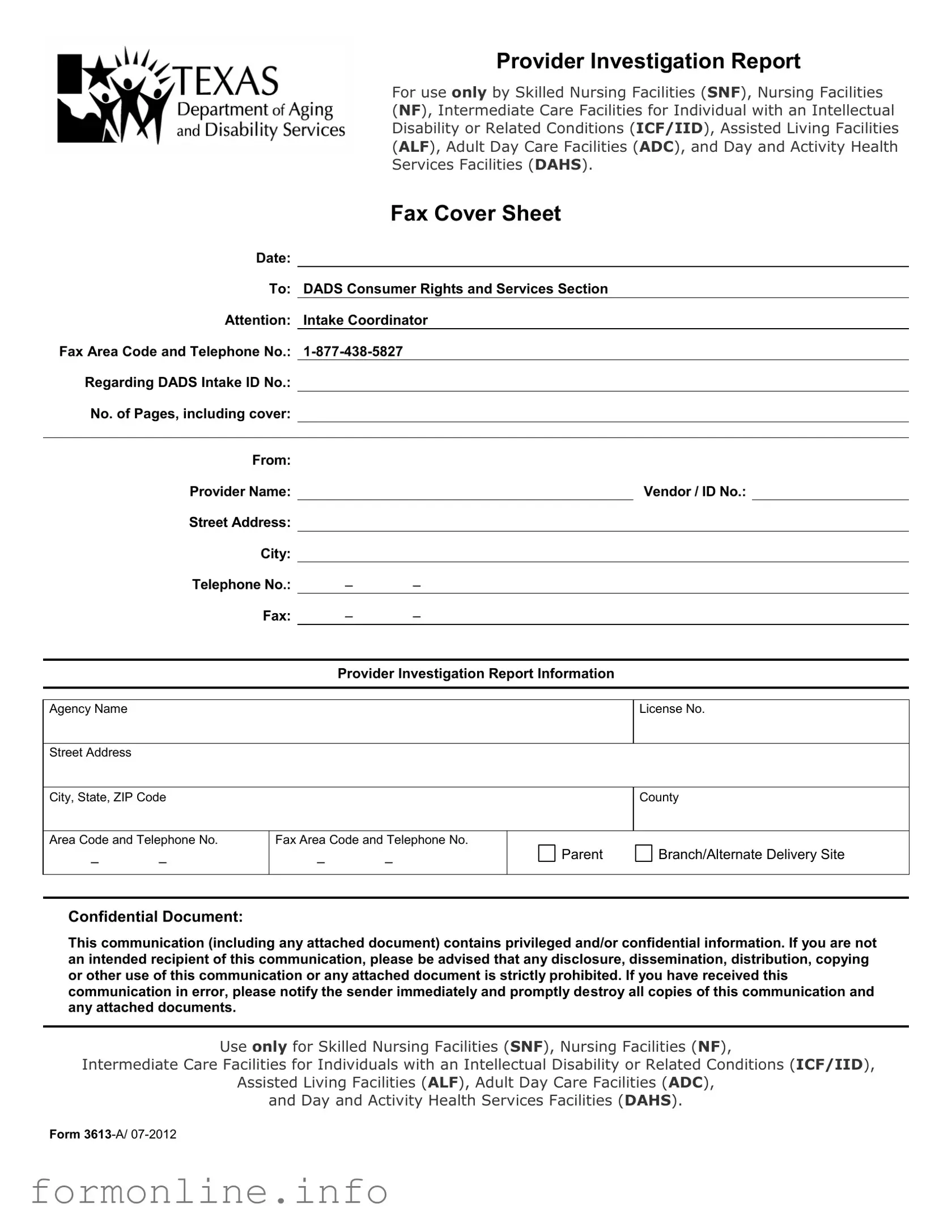 Fill Out a Valid 3613 A Form