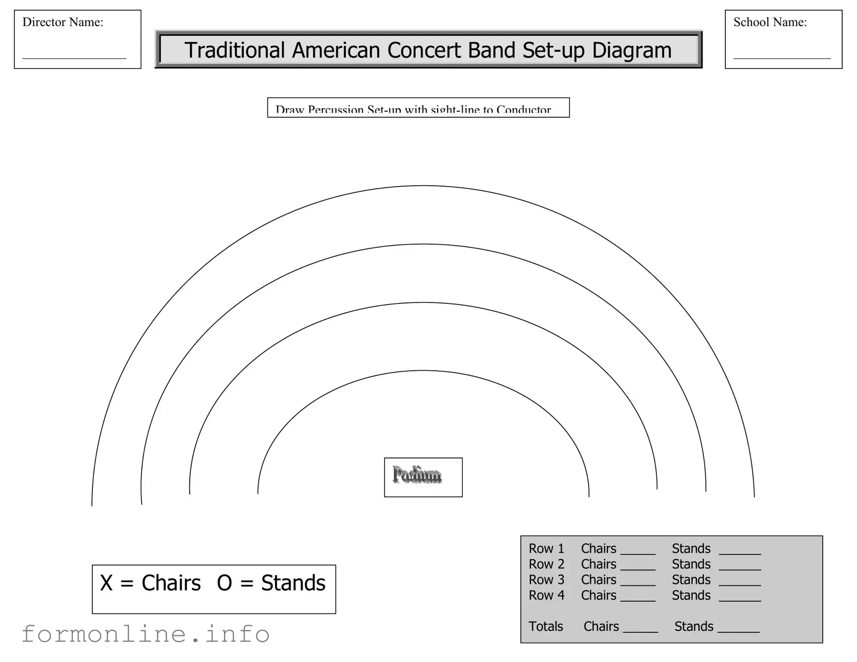 Fill Out a Valid Band Seating Chart Form
