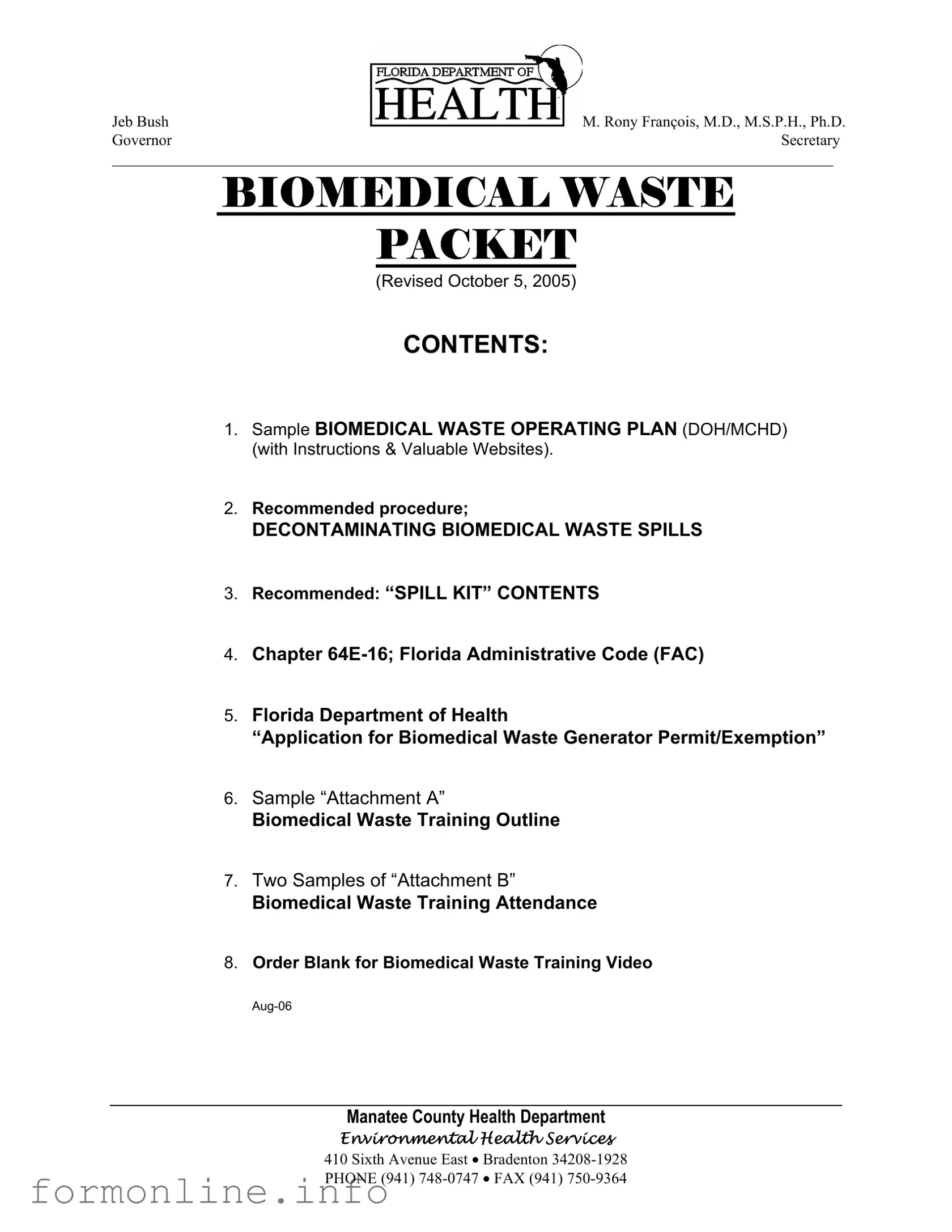 Fill Out a Valid Biomedical Waste Operating Plan Form