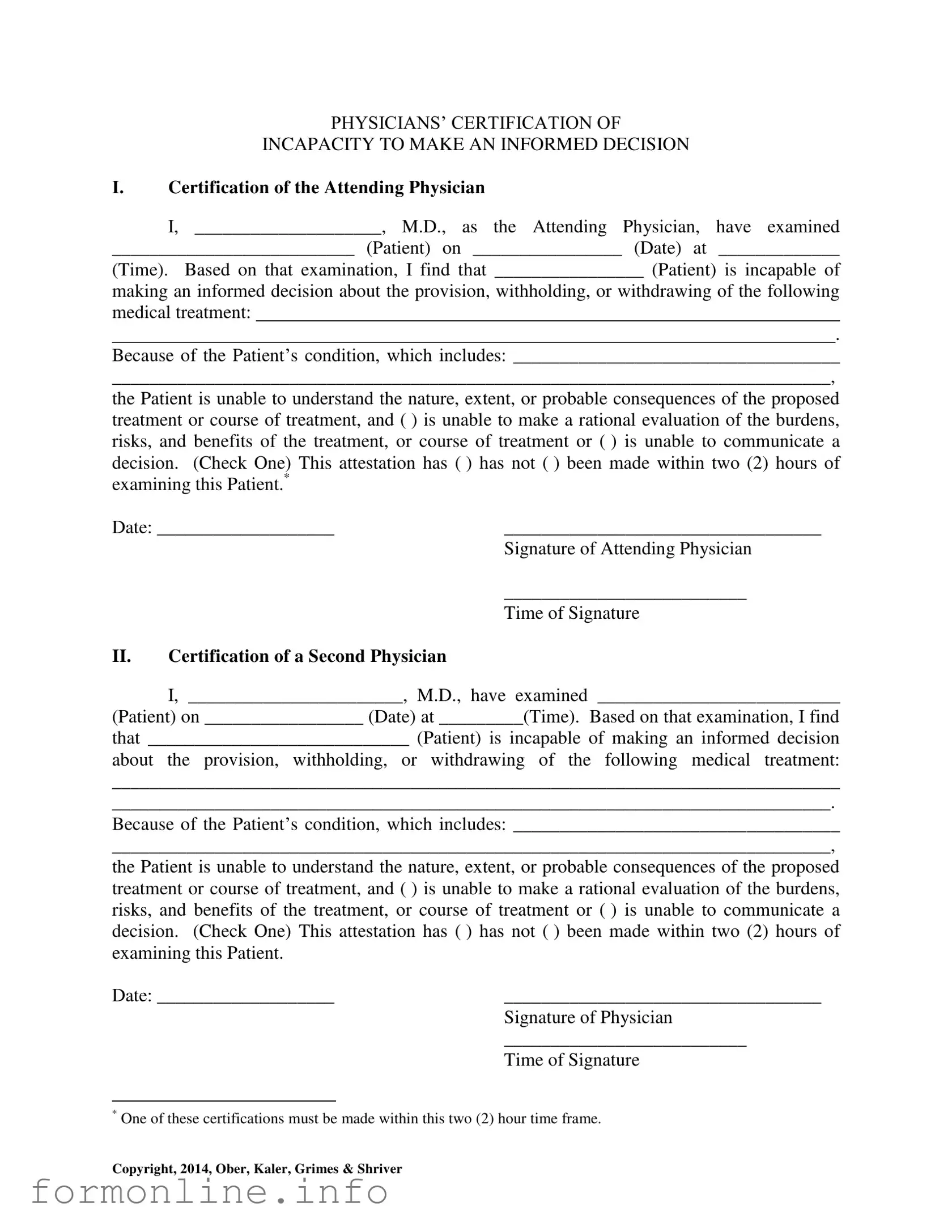 Fill Out a Valid Certification Of Incapacity Form