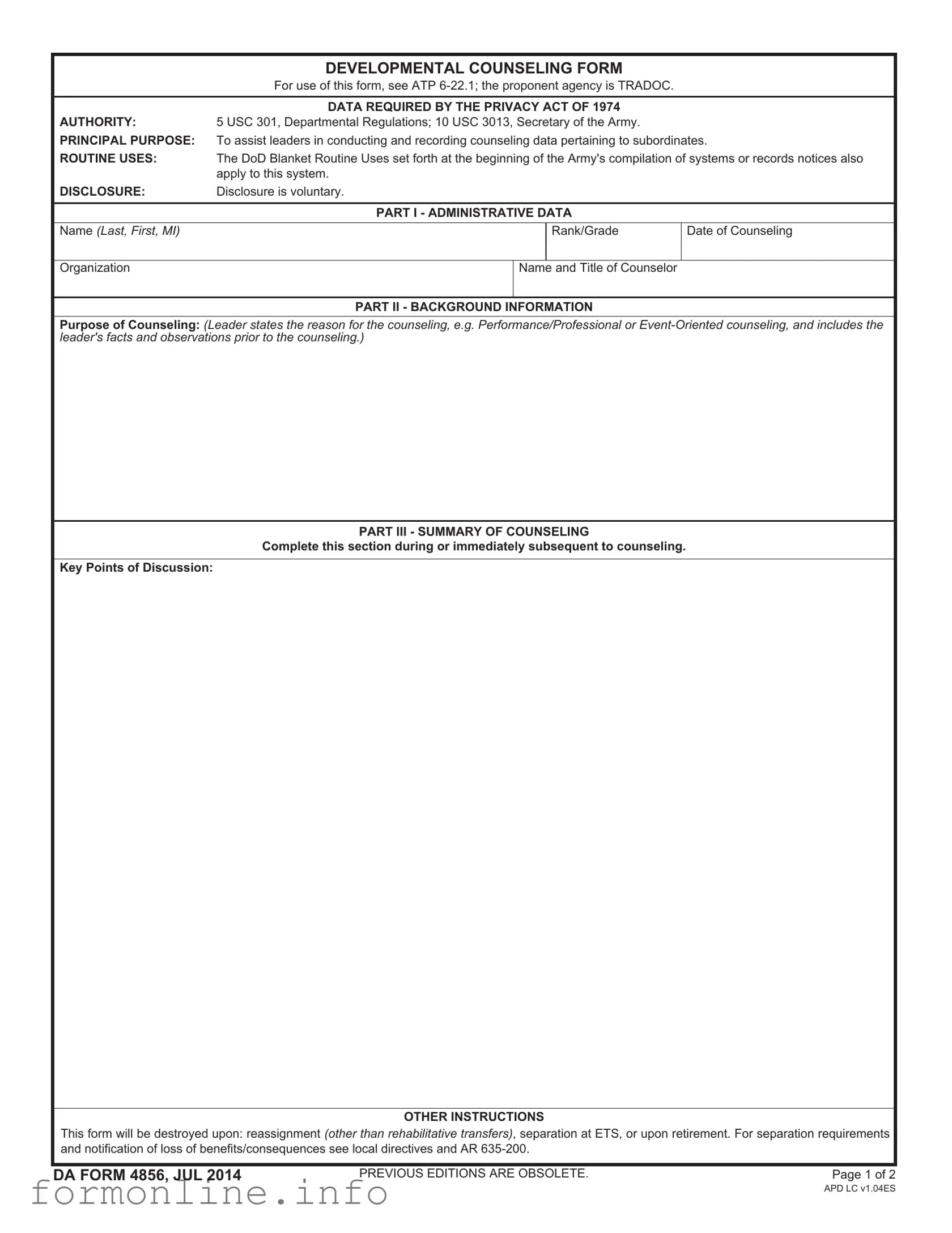 Fill Out a Valid DA 4856 Form