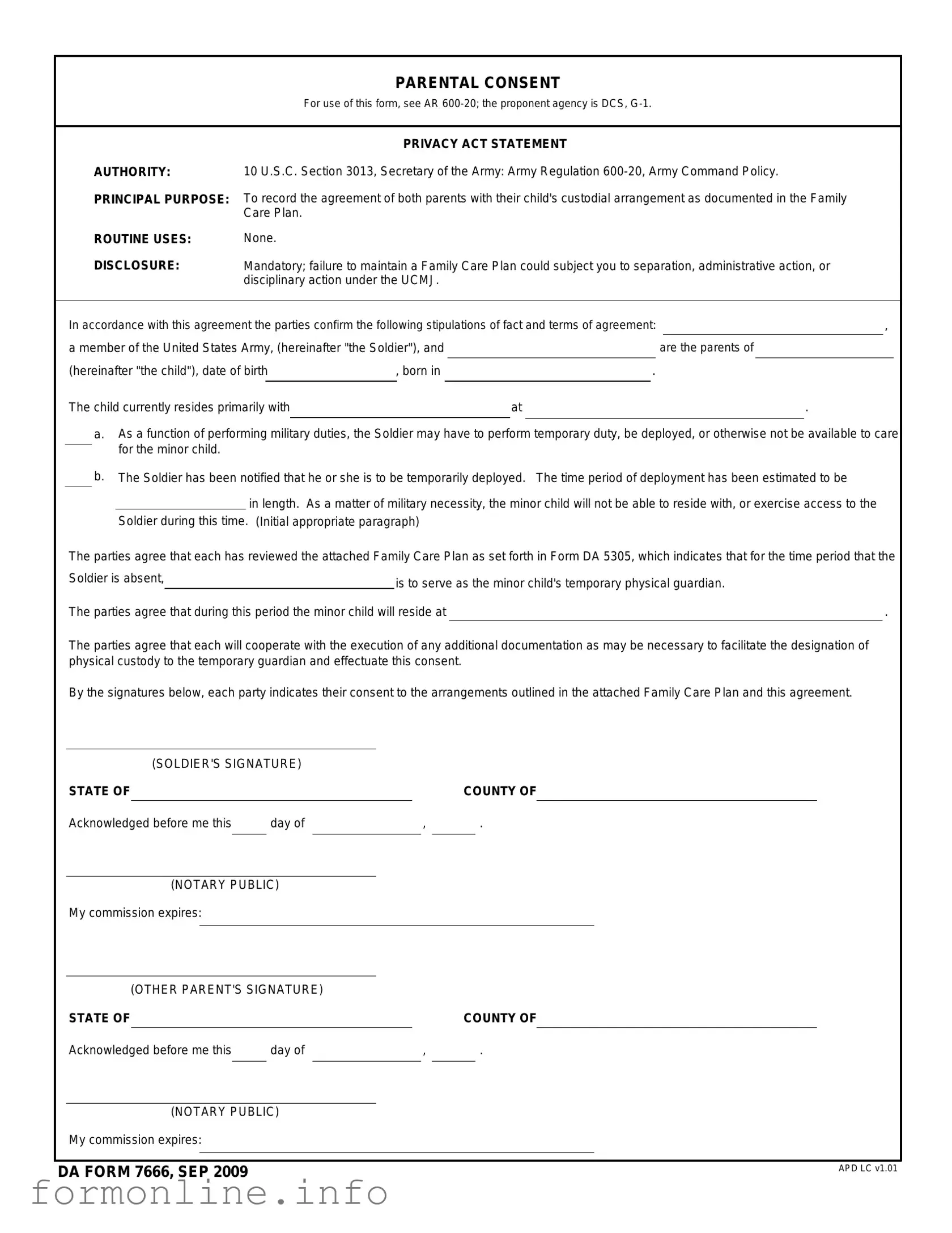 Fill Out a Valid DA 7666 Form