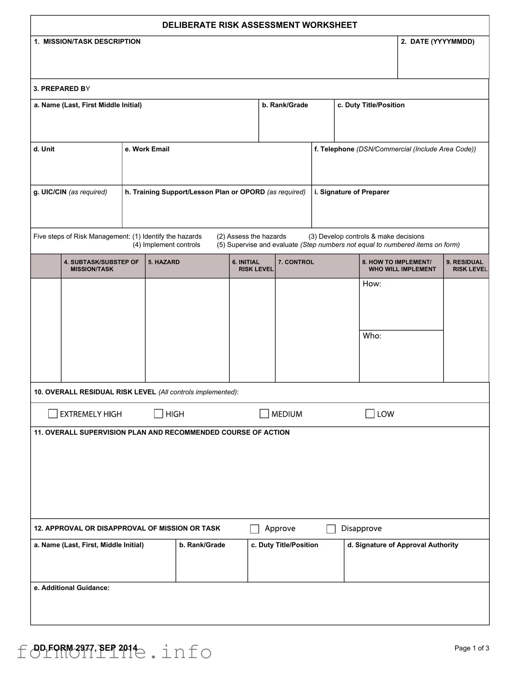 Fill Out a Valid Dd 2977 Form