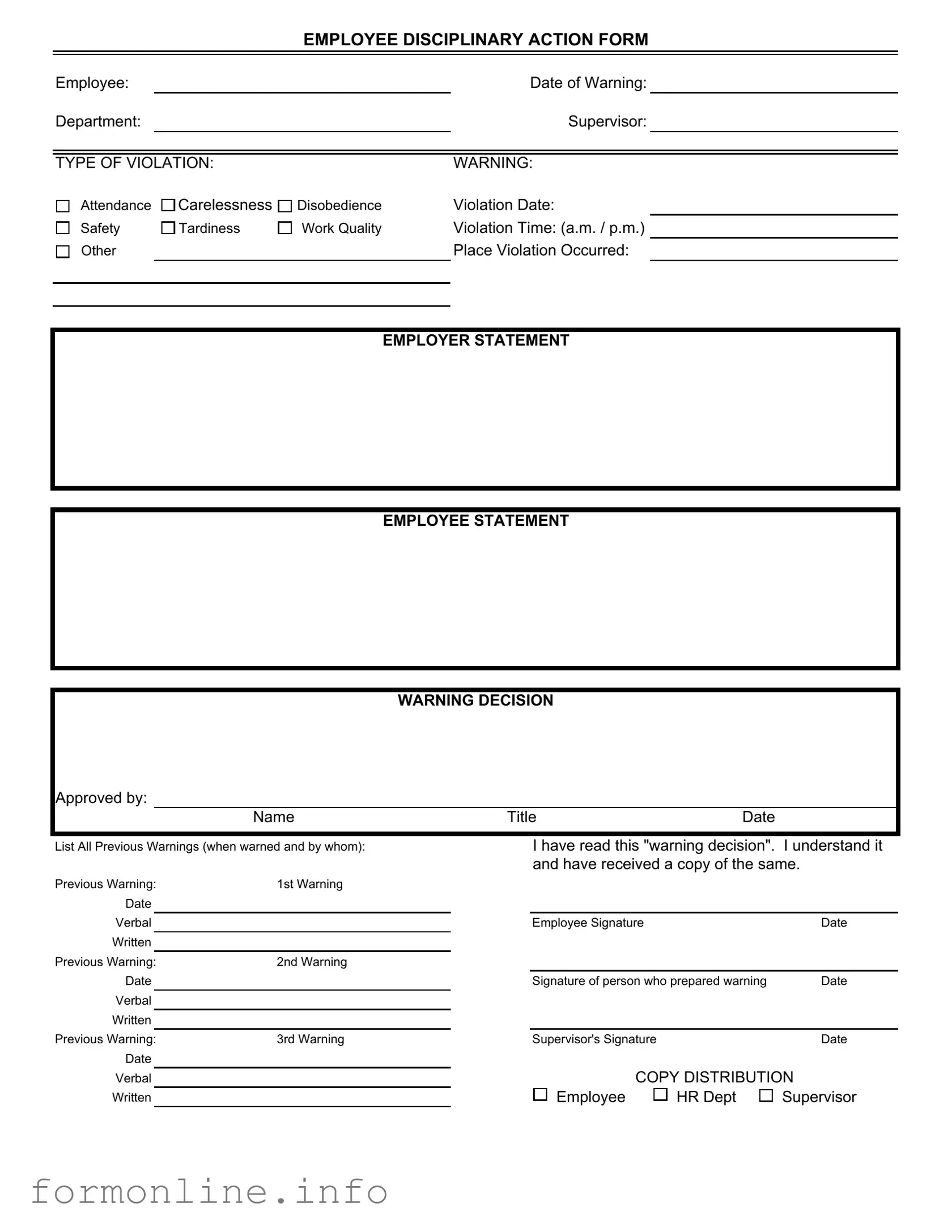 Fill Out a Valid Disciplinary Action Form