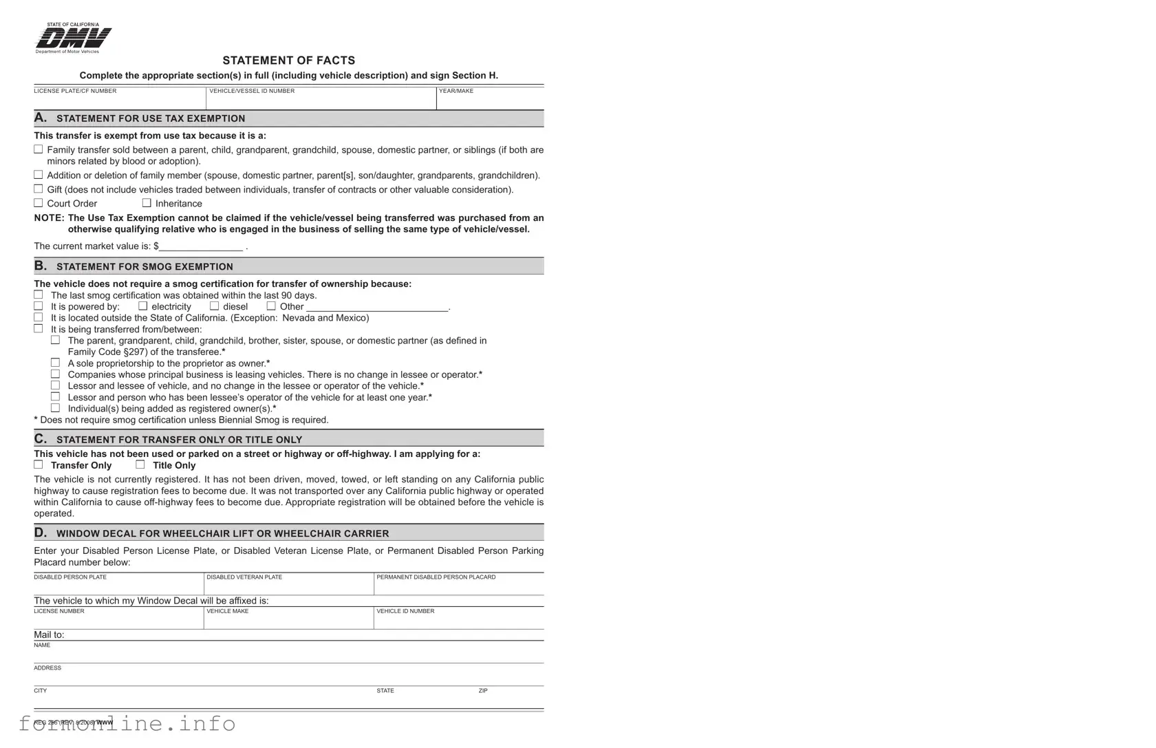 Fill Out a Valid Dmv Reg 256 Form