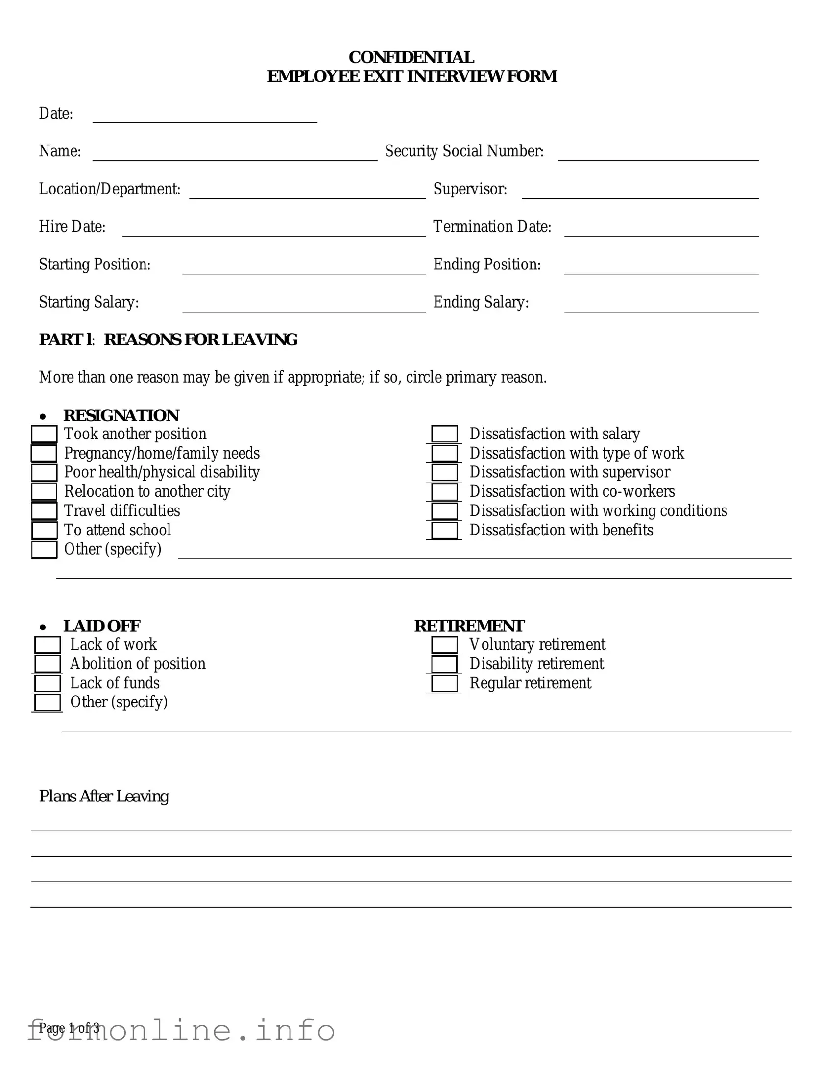 Fill Out a Valid Exit Interview Form