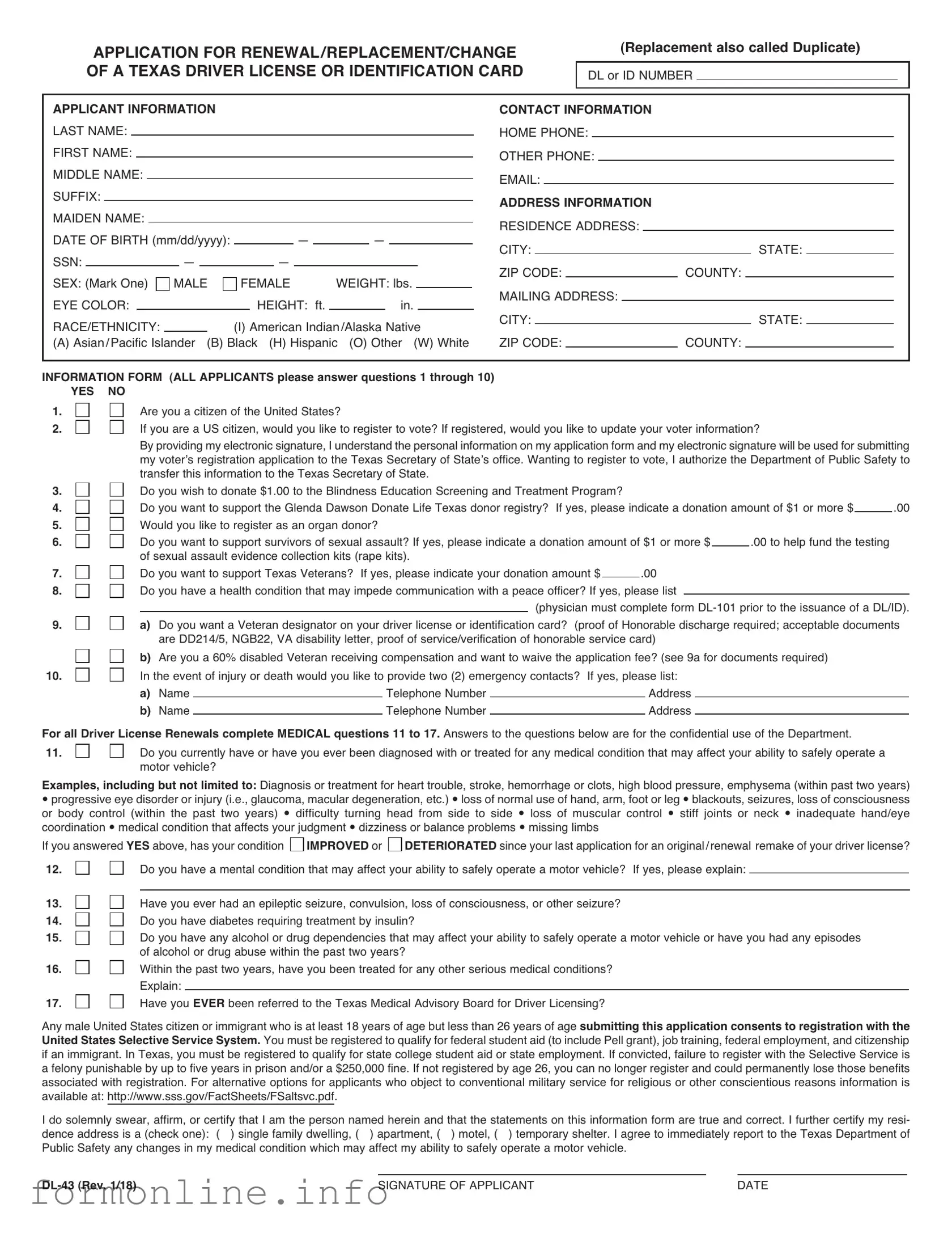 Fill Out a Valid DL-43 Form