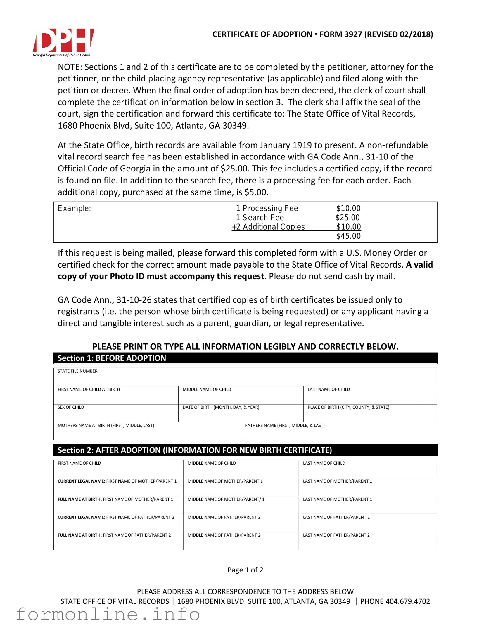 Fill Out a Valid Georgia Adult Adoption Petition Form