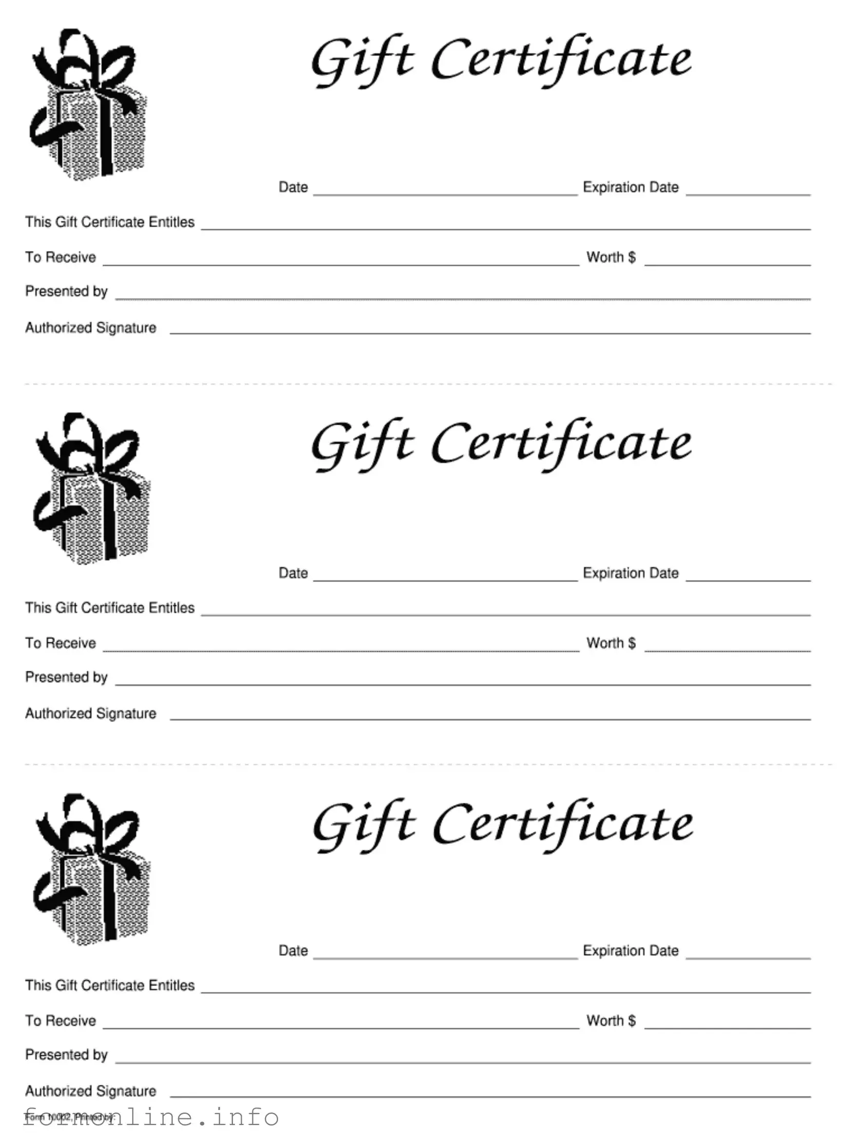Fill Out a Valid Gift Certificate Form