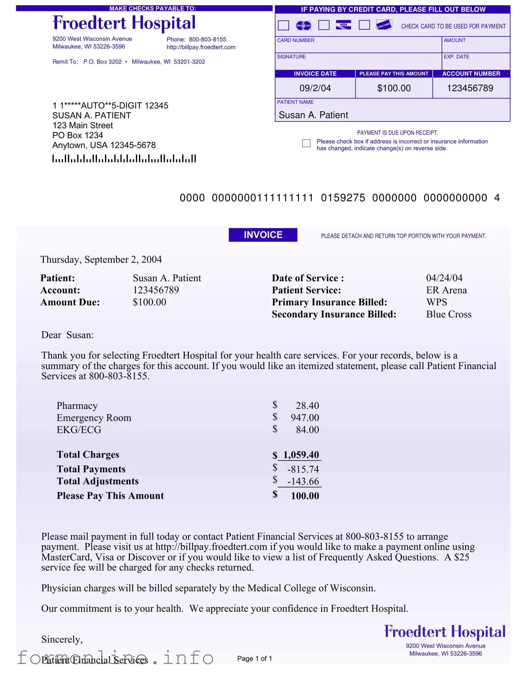 Fill Out a Valid Hospital Bill Form