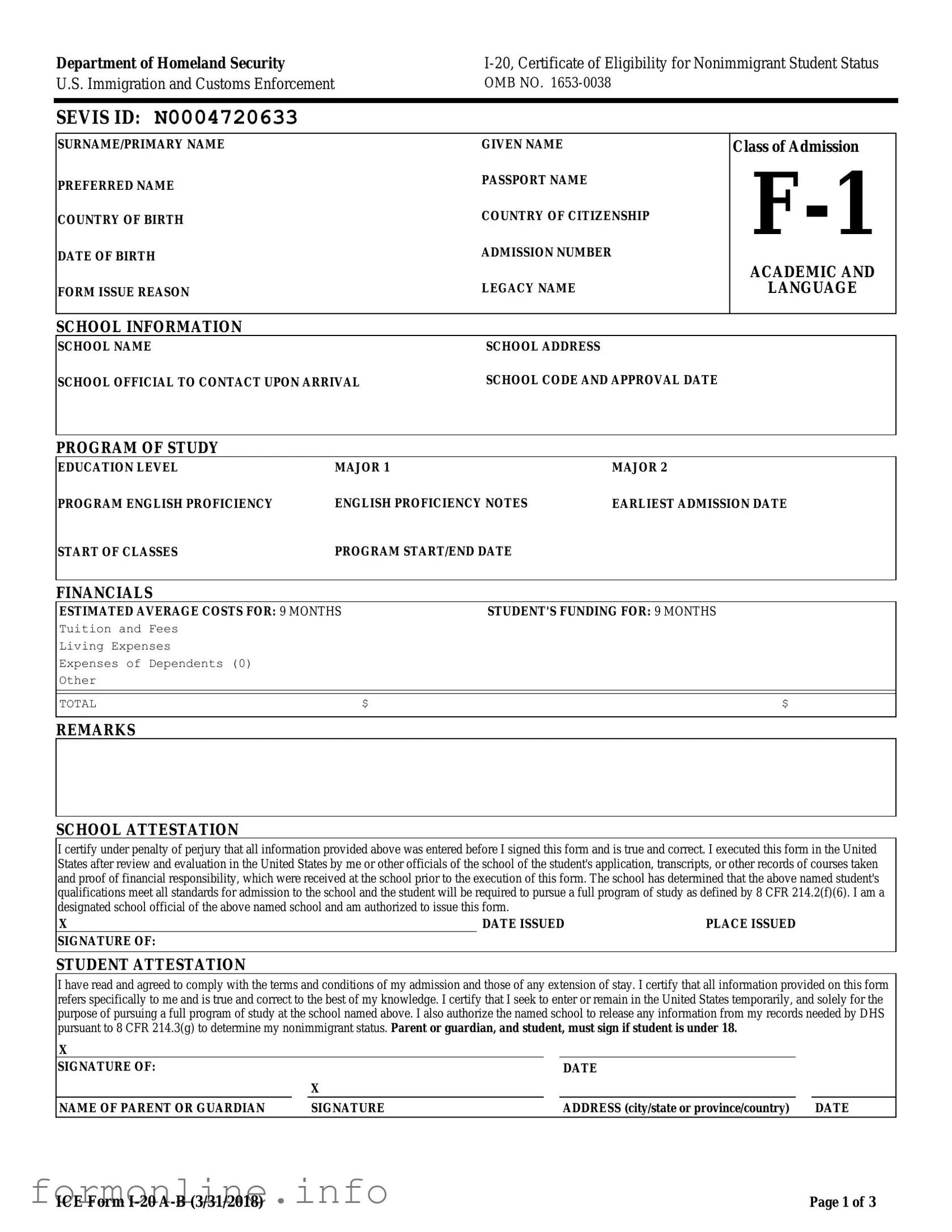 Fill Out a Valid I 20 Form