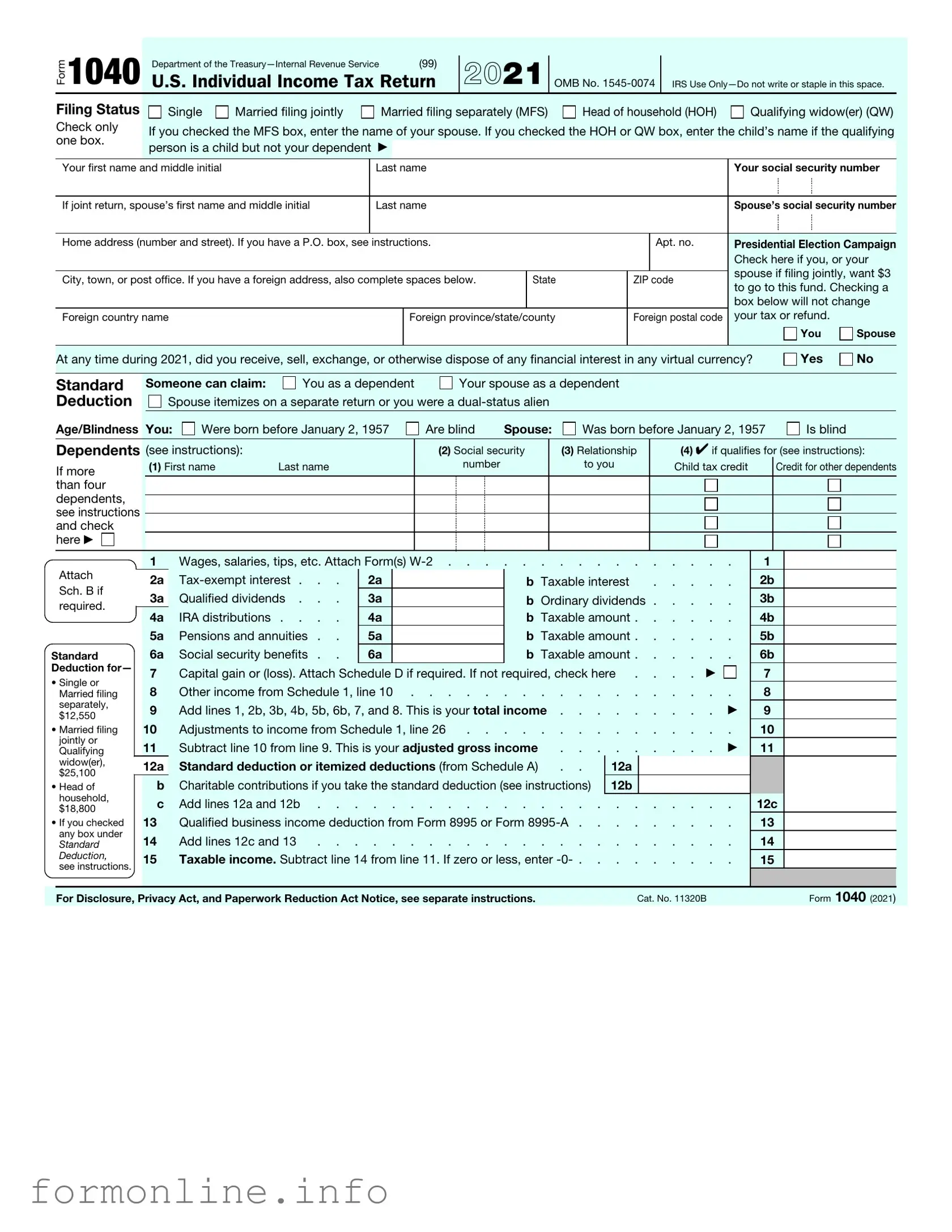 Fill Out a Valid IRS 1040 Form