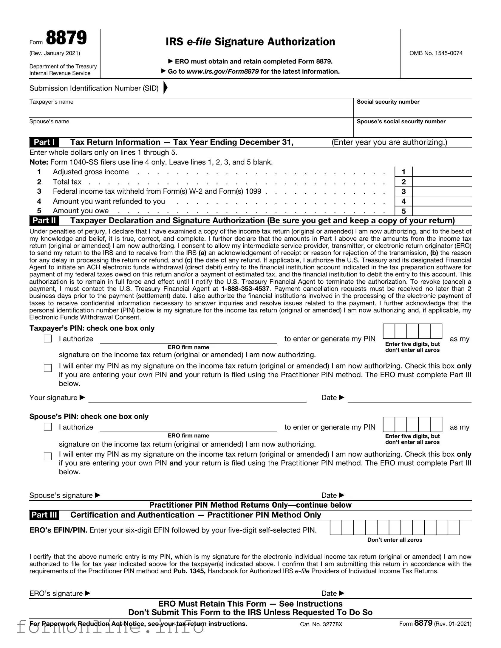Fill Out a Valid IRS 8879 Form