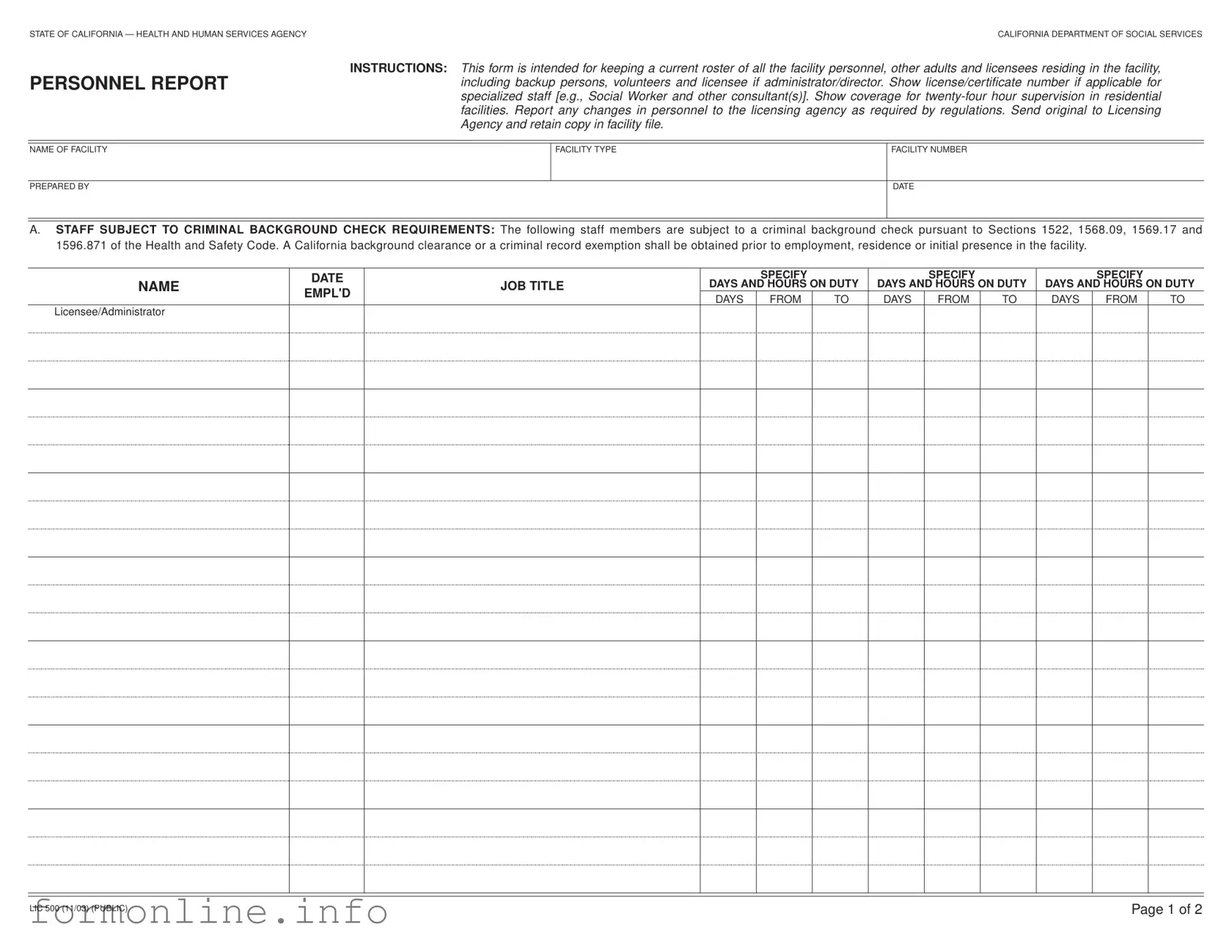Fill Out a Valid Lic 500 Form