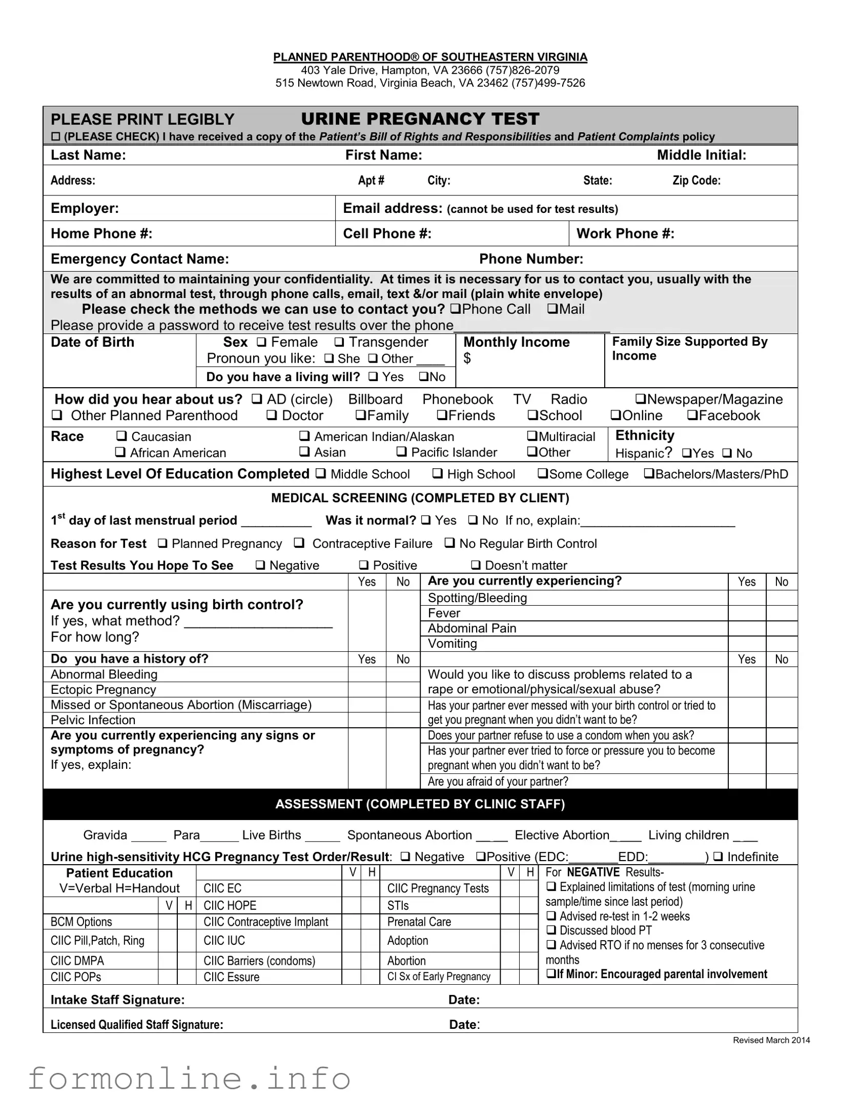 Fill Out a Valid Planned Parenthood Proof Form