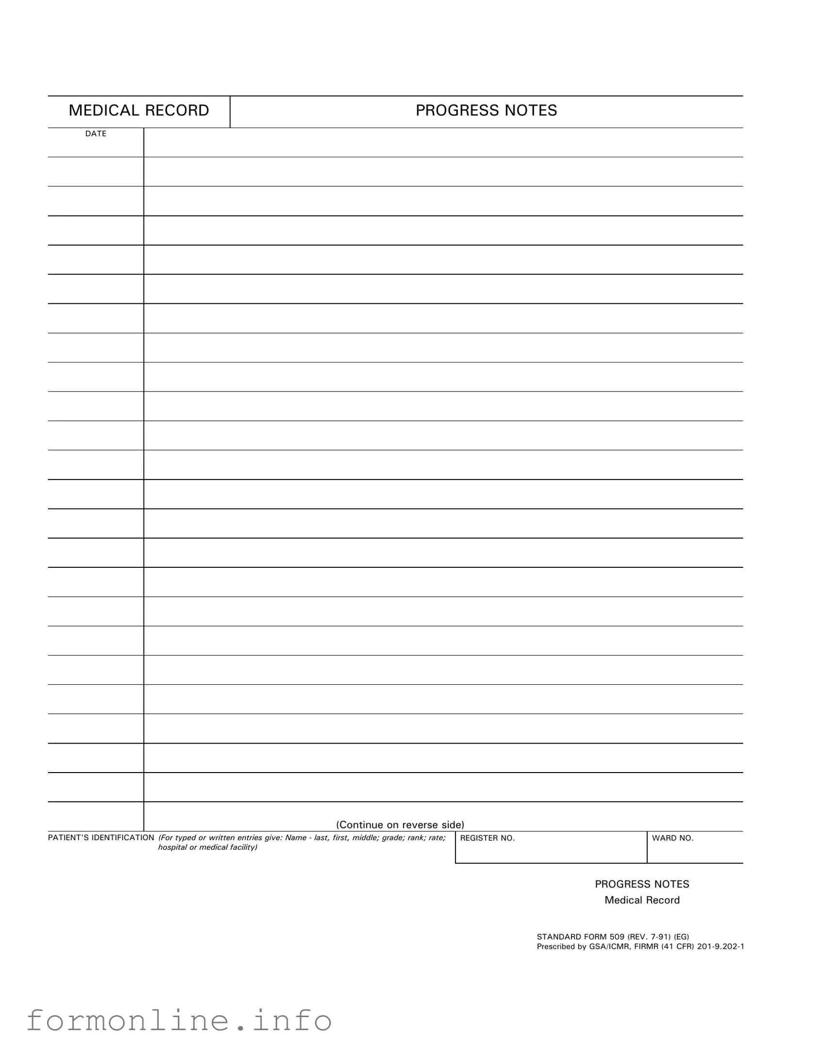 Fill Out a Valid Progress Notes Form