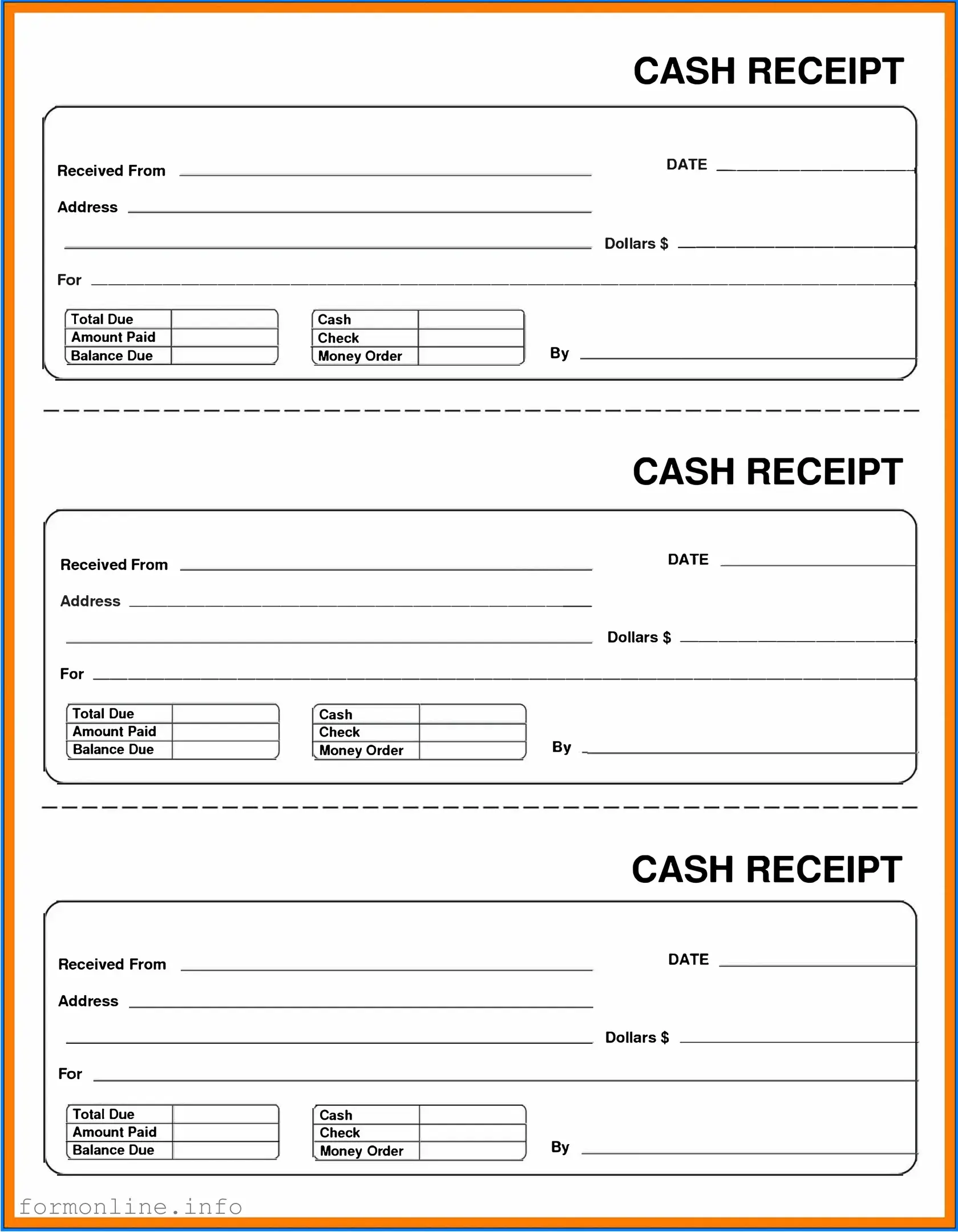 Fill Out a Valid Cash Receipt Form