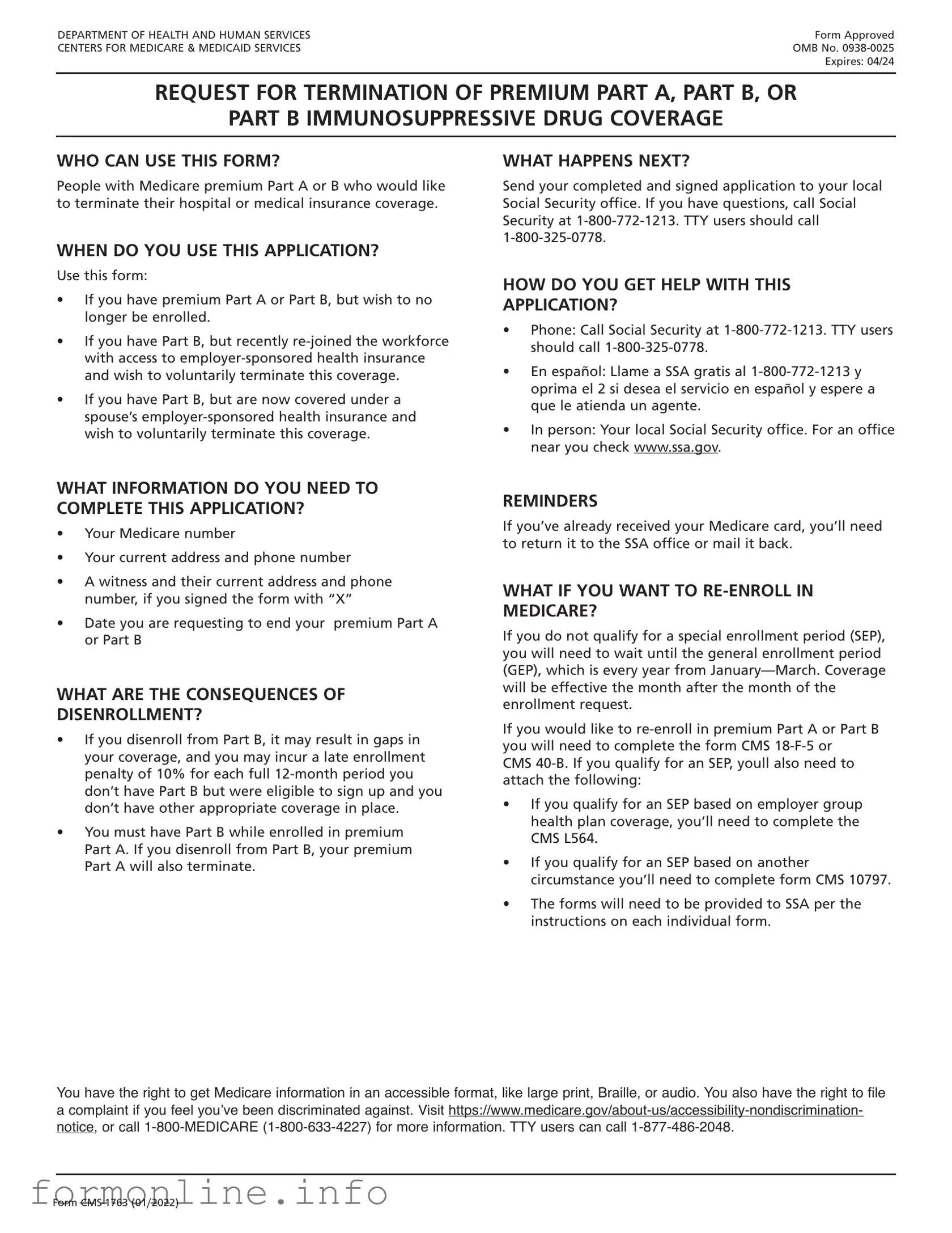 Fill Out a Valid CMS-1763 Exp Form