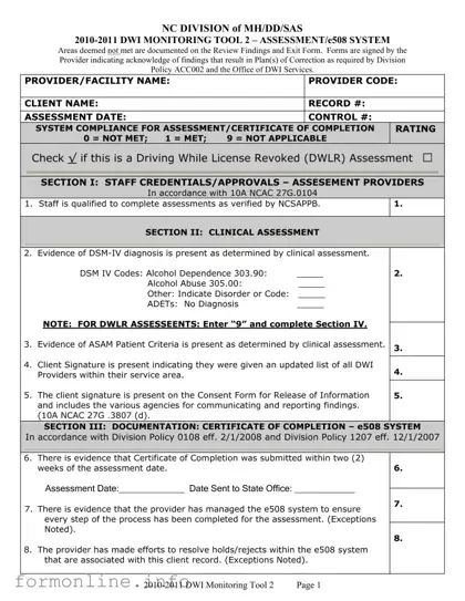 Fill Out a Valid 508 From Nc Dwi Services Form