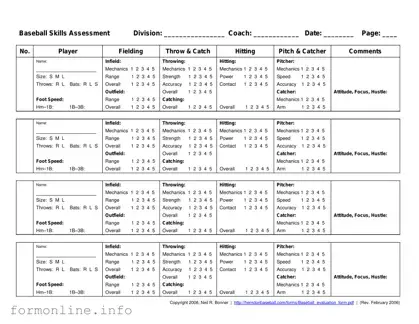 Fill Out a Valid Baseball Assessment Form