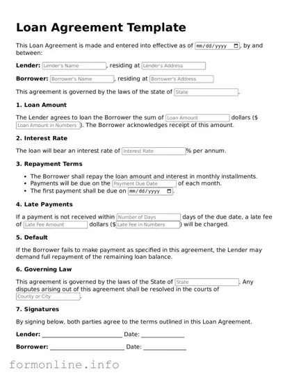 Printable Loan Agreement Form