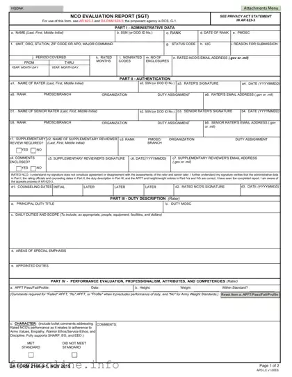 Fill Out a Valid Da 2166 9 1 Form