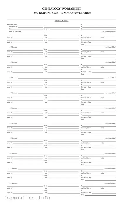 Fill Out a Valid Dar Genealogy Worksheet Form