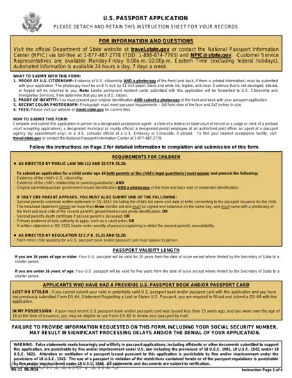 Fill Out a Valid DS-11 U.S. Passport application Form