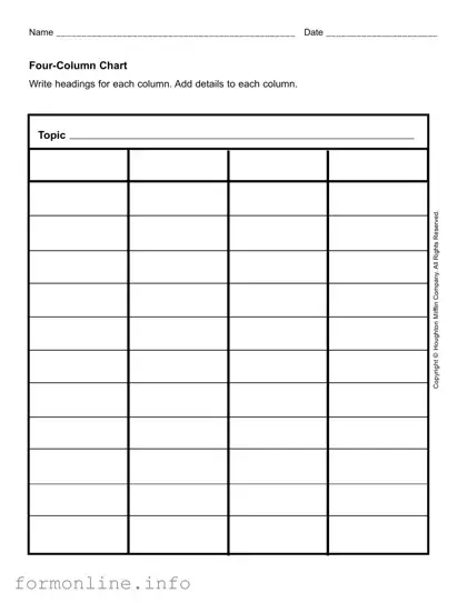 Fill Out a Valid Four Column Chart Form