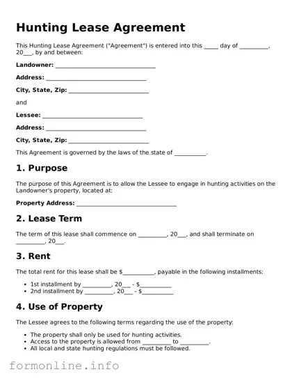 Printable Hunting Lease Agreement Form