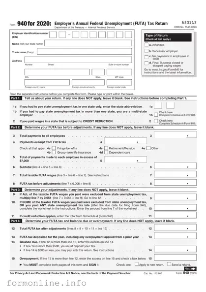 Fill Out a Valid IRS 940 Form