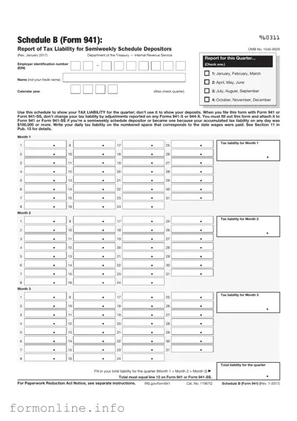 Fill Out a Valid IRS Schedule B 941 Form