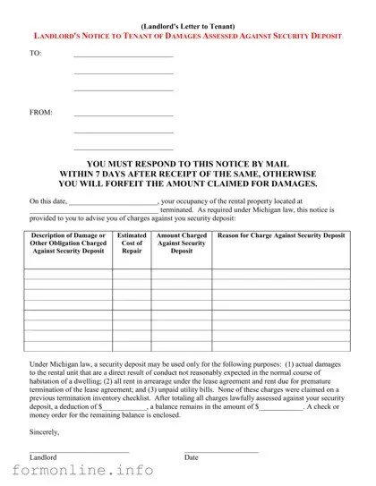 Fill Out a Valid Landlord Damages Letter Form