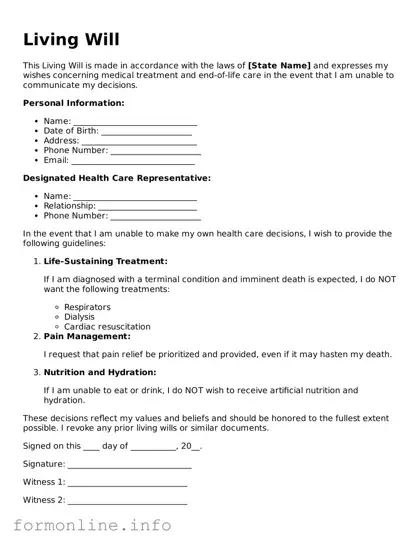 Printable Living Will Form