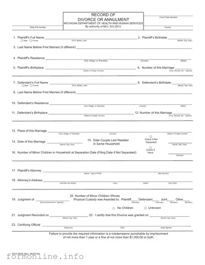 Fill Out a Valid Michigan Dch 0838 Form