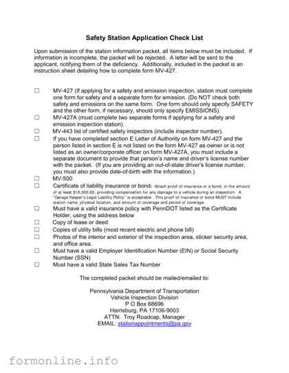 Fill Out a Valid Mv 427 Penndot Form