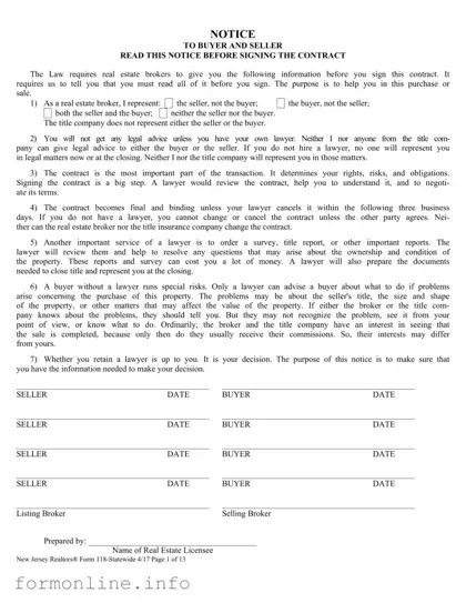 Fill Out a Valid New Jersey 118 Form