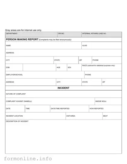 Fill Out a Valid Police Report Form