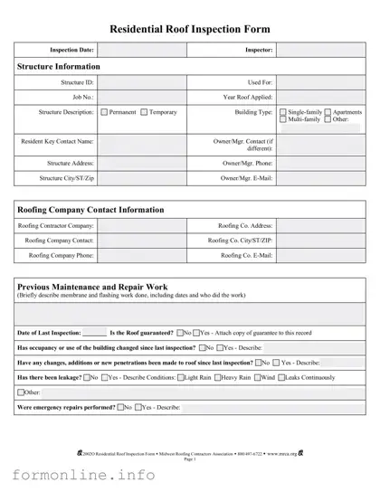 Fill Out a Valid Roof Inspection Form