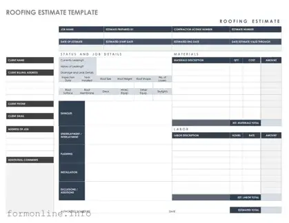 Fill Out a Valid Roofing Estimate Form