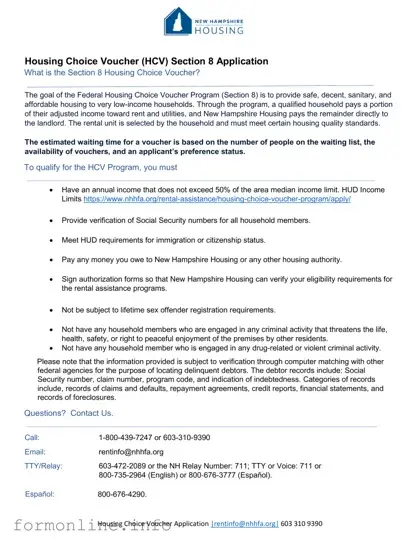 Fill Out a Valid Section 8 Application Form