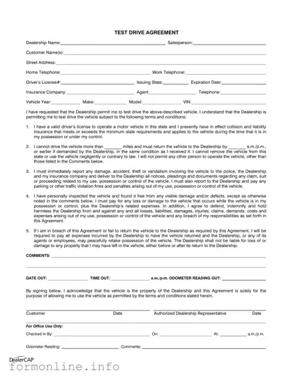 Fill Out a Valid Test Drive Form