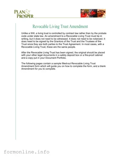 Fill Out a Valid Trust Amendment Form
