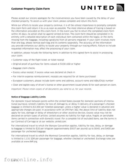 Fill Out a Valid United Airlines Form