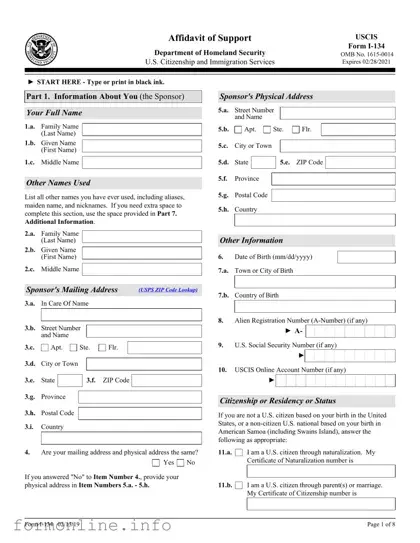 Fill Out a Valid USCIS I-134 Form