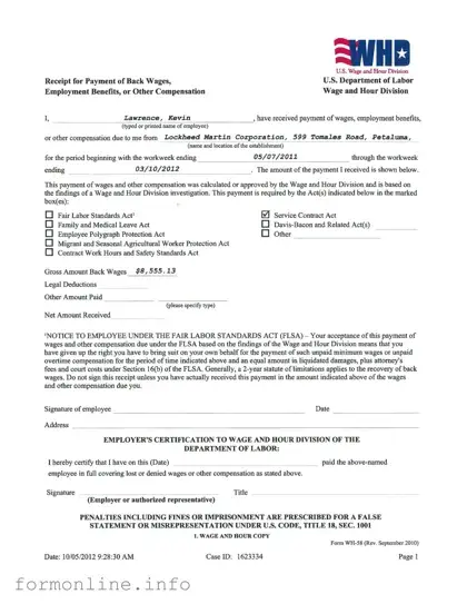 Fill Out a Valid Wh 58 Form