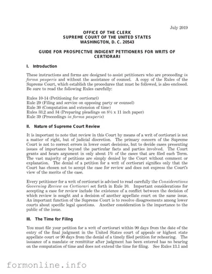 Fill Out a Valid Writ Of Certiorari Form