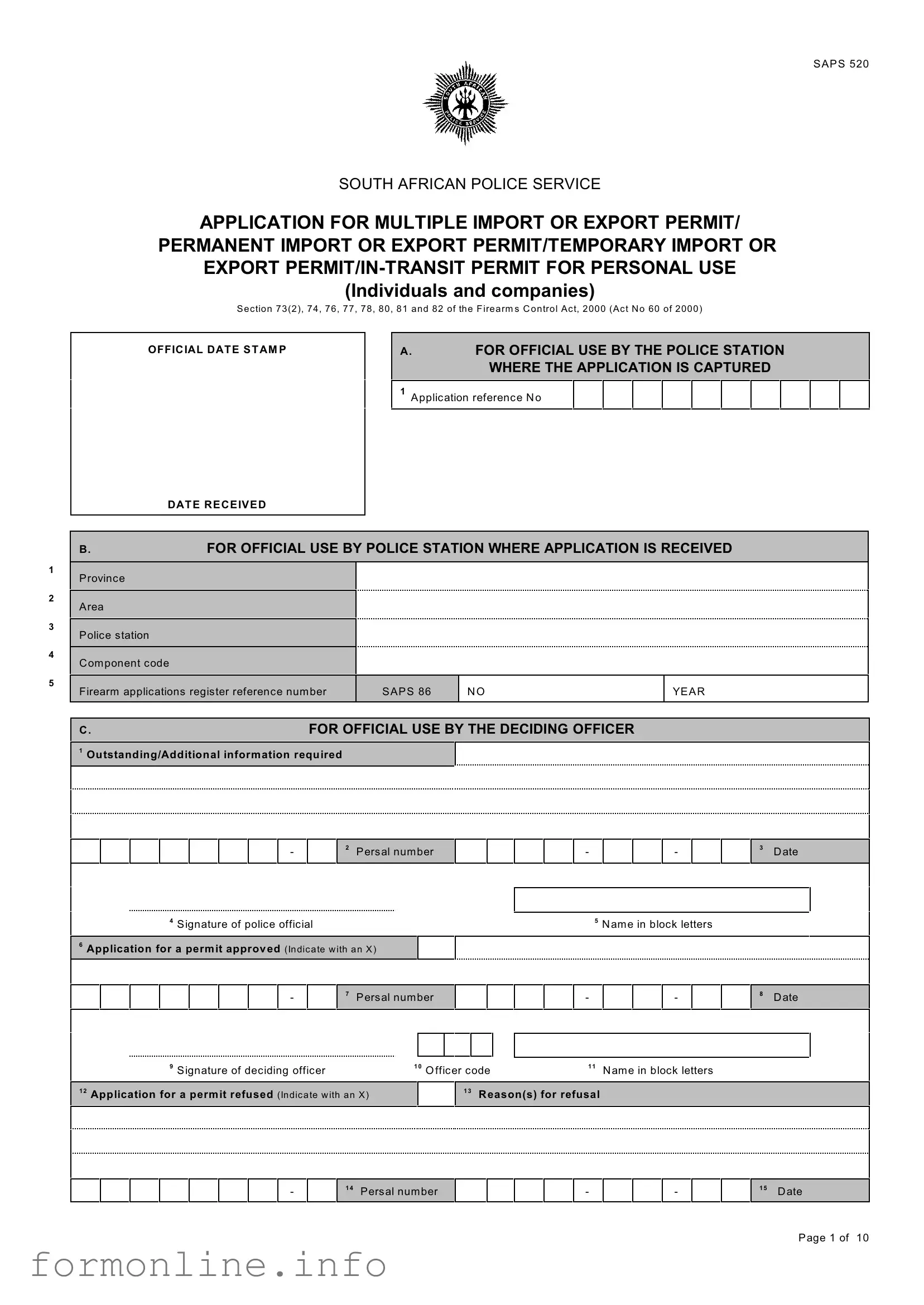 Fill Out a Valid Saps 520 Form