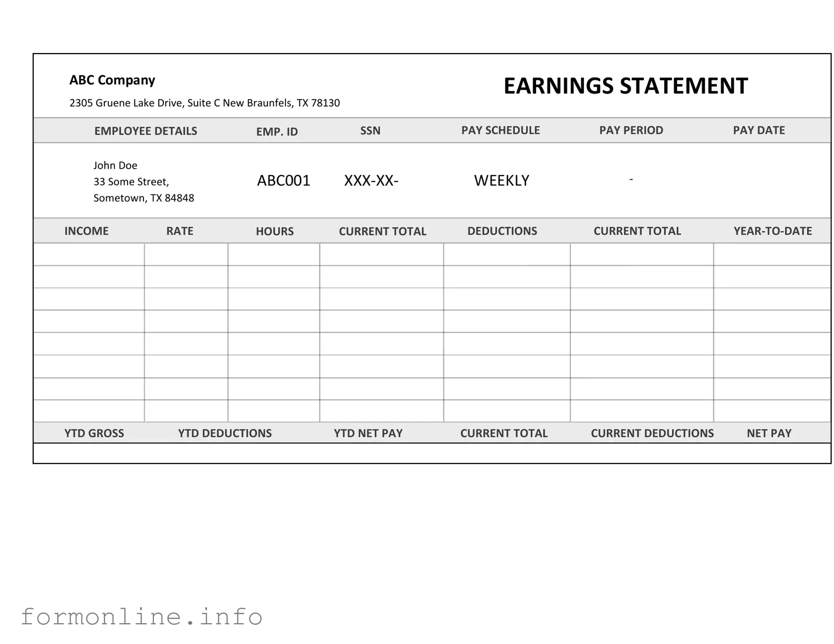 Fill Out a Valid Independent Contractor Pay Stub Form