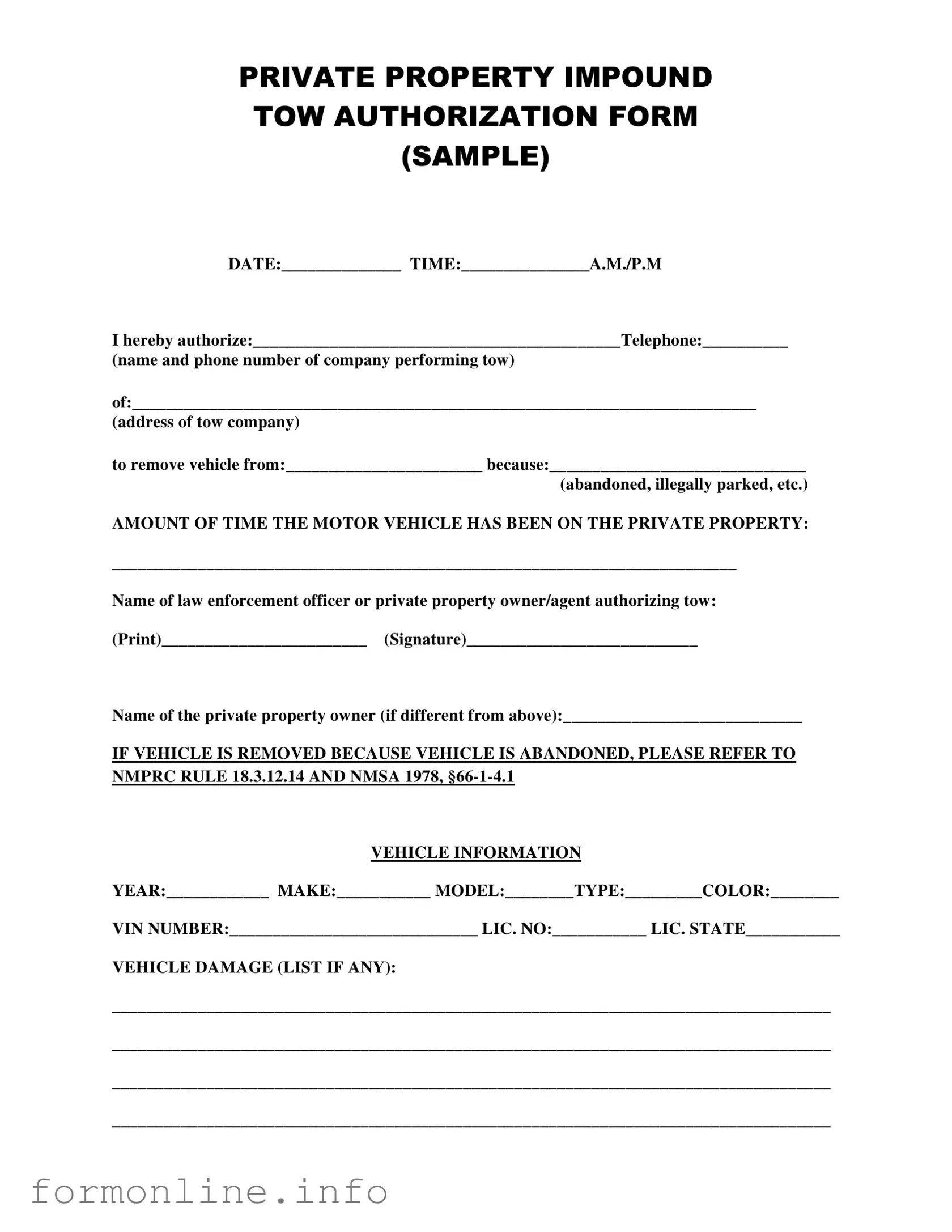 Fill Out a Valid Tow Authorization Form